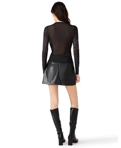 Steve Madden Women's Embellished Long-sleeve Top In Black