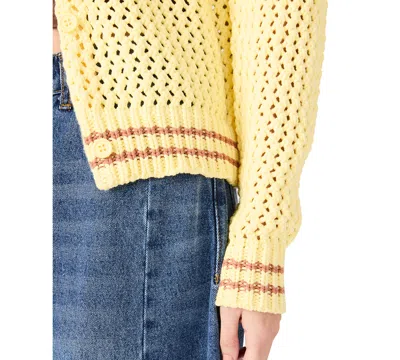 Steve Madden Women's Leiah Crochet Collarless Jacket In Yellow