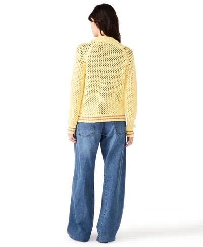 Steve Madden Women's Leiah Crochet Collarless Jacket In Yellow