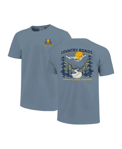Image One Men's And Women's Blue West Virginia Mountaineers Hyper Local Mountain Road T-shirt In Blue