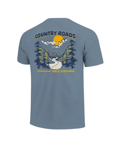 Image One Men's And Women's Blue West Virginia Mountaineers Hyper Local Mountain Road T-shirt In Blue