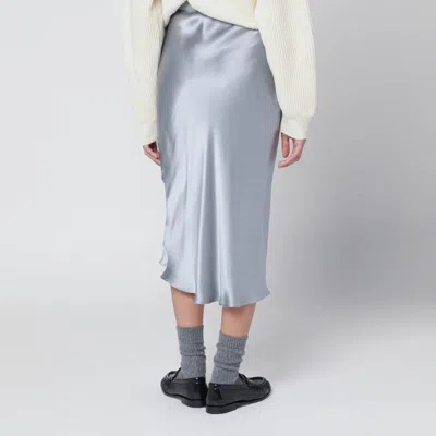 Anine Bing Pastel Blue Silk Midi Skirt In Blue
