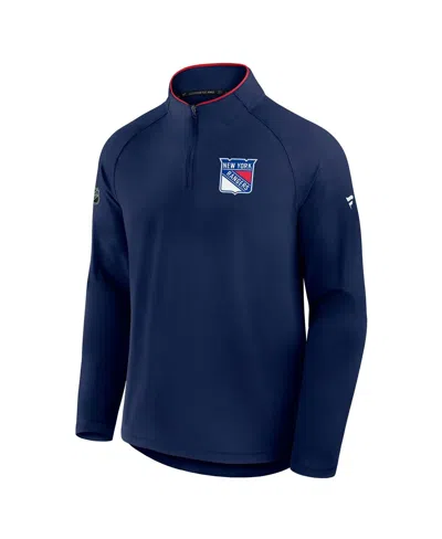 Fanatics Men's Navy New York Rangers Authentic Pro Rink Training Quarter-zip Pullover Sweatshirt In Blue
