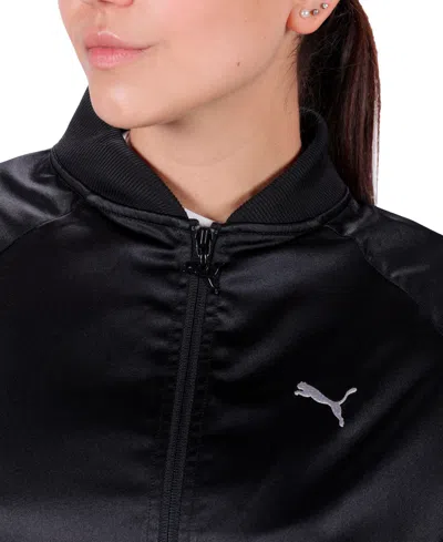 Puma Women's Elevated Full-zip Bomber Jacket In Black