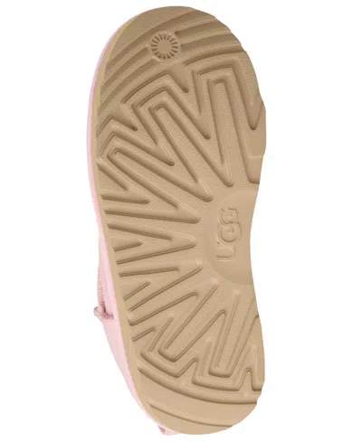 Ugg Classic Ultra Mini Pink Ankle Boots With Shearling Lining In Leather Girl In Pink