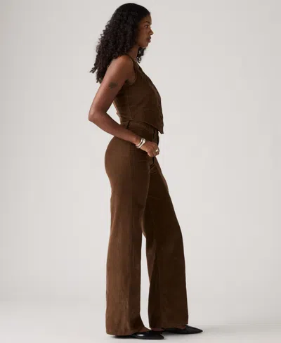 Levi's Ribcage Wide Leg Braided Corduroy Jeans In Brown