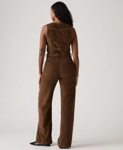 Levi's Ribcage Wide Leg Braided Corduroy Jeans In Brown