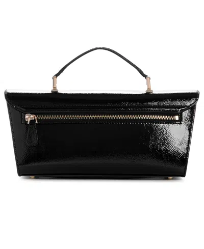 Guess Cirene Top Handle Small Zipper Flap Bag In Black