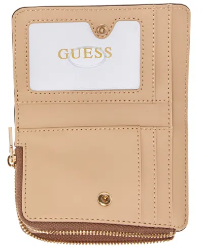 Guess Edita Slg Zip Around Card Case In Brown