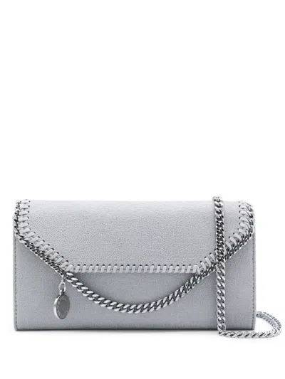 Stella Mccartney Falabella Continental Wallet With Chain In Gray