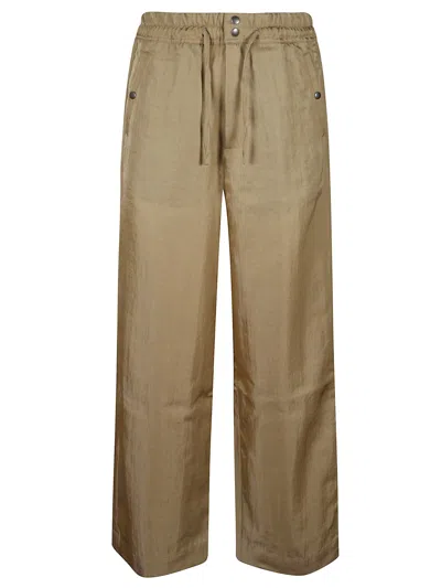 Dries Van Noten Wide Leg Trousers Elastic Waistband In Neutral