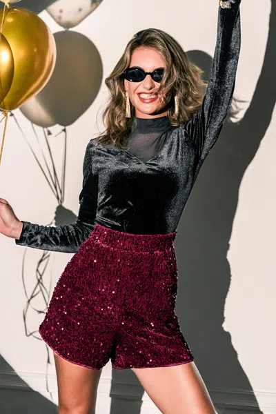 Cupshe Party Girl Red Shorts In Burgundy