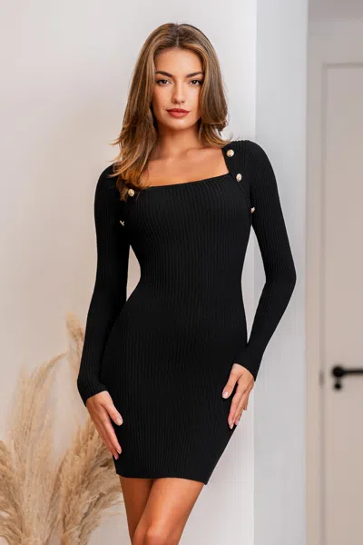 Cupshe Miss Independent Black Sweater Dress In Black