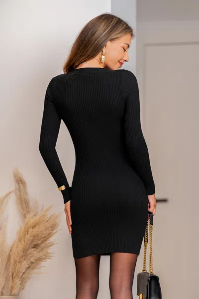 Cupshe Miss Independent Black Sweater Dress In Black