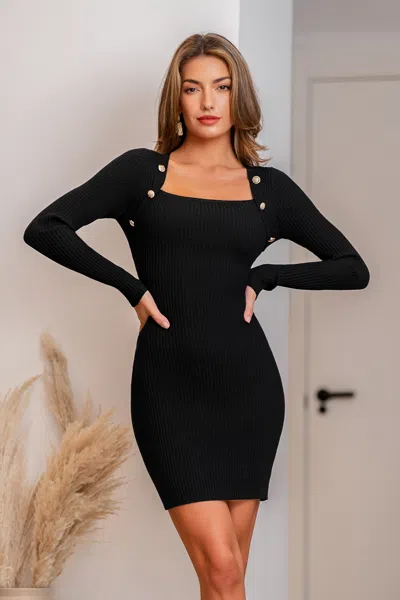 Cupshe Miss Independent Black Sweater Dress In Black