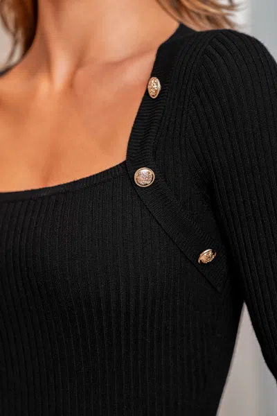 Cupshe Miss Independent Black Sweater Dress In Black