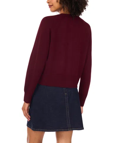 Vince Camuto Women's Raglan Crewneck Cardigan In Red