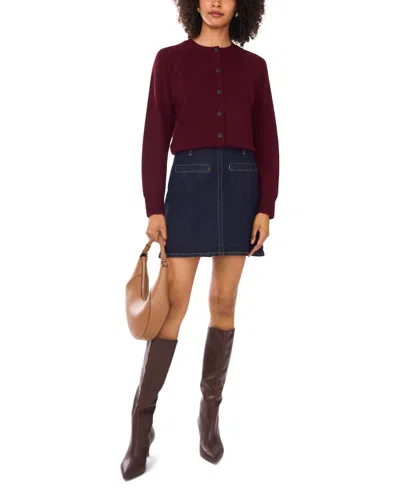 Vince Camuto Women's Raglan Crewneck Cardigan In Red