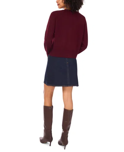 Vince Camuto Women's Raglan Crewneck Cardigan In Red