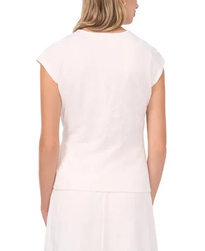 Vince Camuto Women's Drop Shoulder Tank With Front Knot Top In White