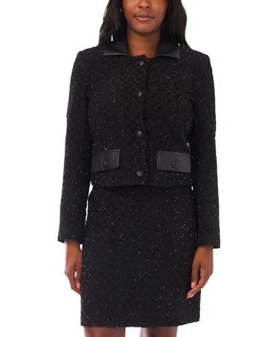 Vince Camuto Women's Collar Long-sleeve Cropped Jacket In Multi