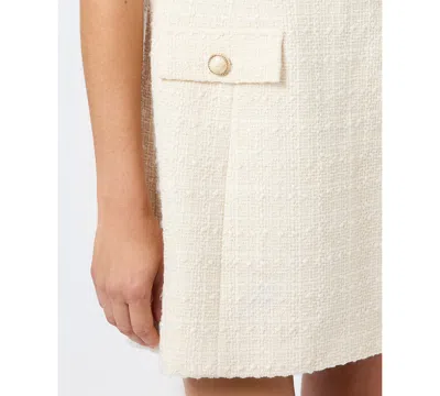French Connection Structured Sleeveless Tweed Minidress In White