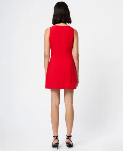 French Connection Whisper Boat Neck Mini Dress In Red