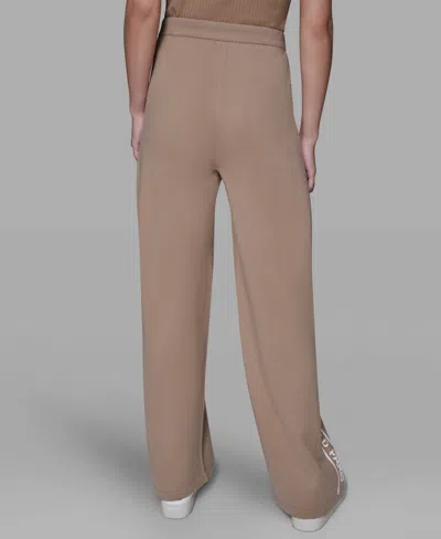 Karl Lagerfeld Women's Logo Detail Pants In Brown