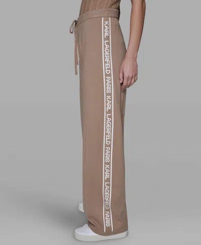 Karl Lagerfeld Women's Logo Detail Pants In Brown
