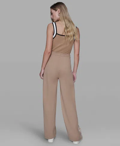 Karl Lagerfeld Women's Logo Detail Pants In Brown