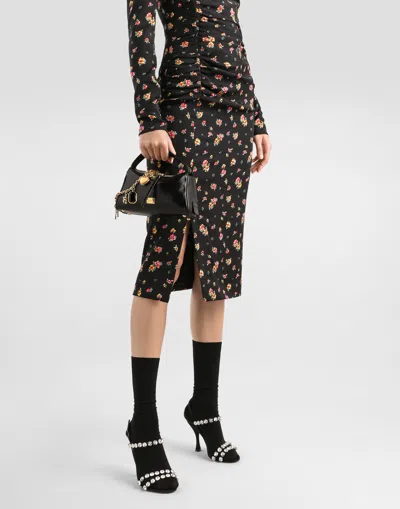 Dolce & Gabbana Vittoria Shoulder Bag With Charms In Black