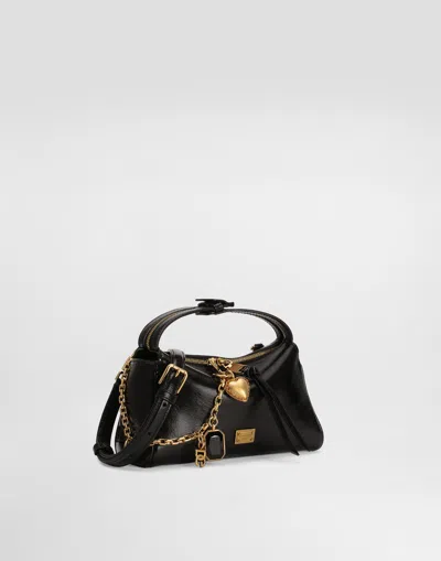 Dolce & Gabbana Vittoria Shoulder Bag With Charms In Black