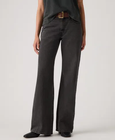 Levi's Juniors' Middy Loose Mid Rise Bootcut Jeans In Black