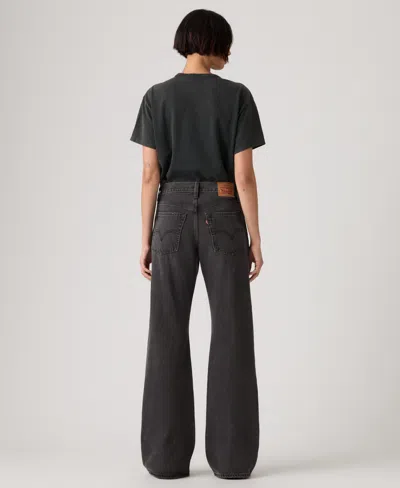 Levi's Juniors' Middy Loose Mid Rise Bootcut Jeans In Black