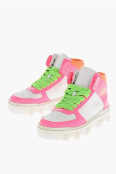 Dsquared2 Icon Color Block Leather High Top Sneakers In Multi