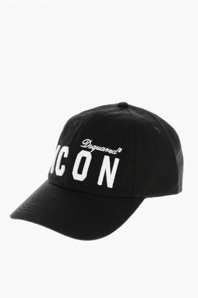 Dsquared2 Icon Cotton Gabardine Cap With Embossed Monogram
