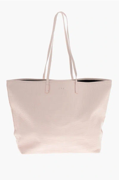 1989 Studio Crocodile Effect Leather Tote Bag In Red