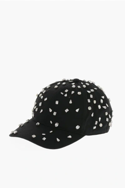 1989 Studio Crystal Embellished Curved Brim Baseball Cap In Black