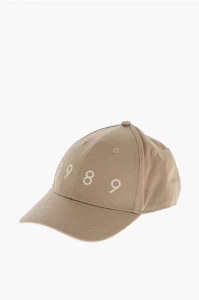 1989 Studio Solid Color Cap With Embroidered Logo In Brown