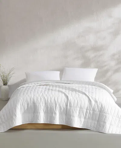 Calvin Klein Washed Percale Solid Cotton 2-pc. Quilt Set, Twin In White