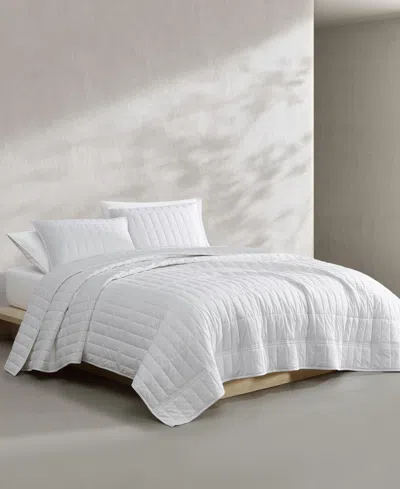 Calvin Klein Washed Percale Solid Cotton 2-pc. Quilt Set, Twin In White