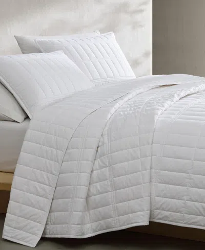 Calvin Klein Washed Percale Solid Cotton 2-pc. Quilt Set, Twin In White