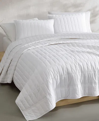 Calvin Klein Washed Percale Solid Cotton 2-pc. Quilt Set, Twin In White