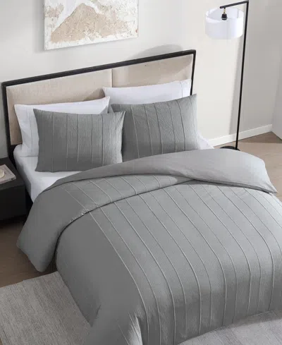 Vera Wang Woven Tucks Jacquard 3-pc. Comforter Set, Queen In Gray