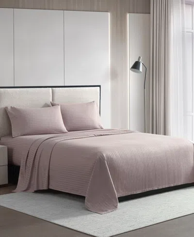 Vera Wang Solid Dobby Stripe T290 4-pc. Sheet Set, Queen In Pink