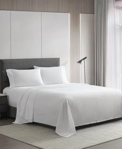Vera Wang Solid Dobby Stripe T290 4-pc. Sheet Set, King In White