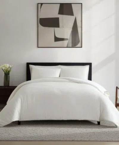 Vera Wang Threaded Basketweave Cotton Comforter Set In White