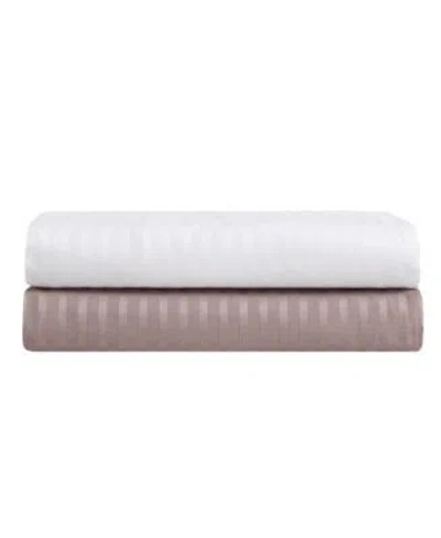 Vera Wang Solid Dobby Stripe Cotton Sheet Set In Pink