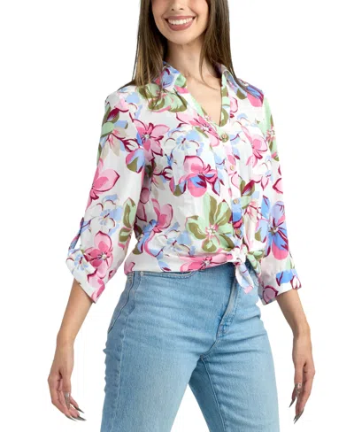 Bcx Junior's Resort Print Button-up Shirt In Multi