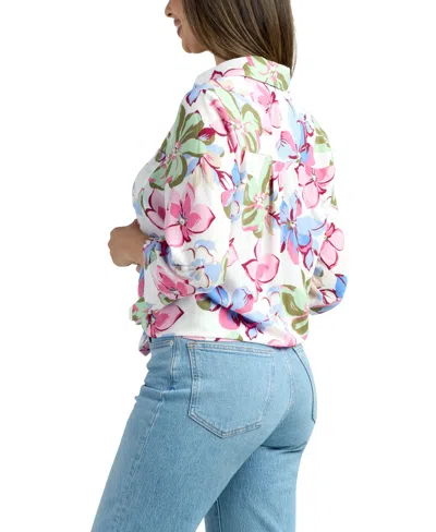 Bcx Junior's Resort Print Button-up Shirt In Multi